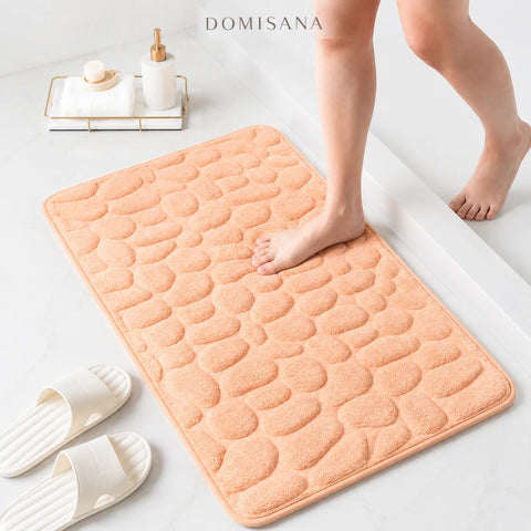 Cobblestone Quick-Dry Coral Bath Mat