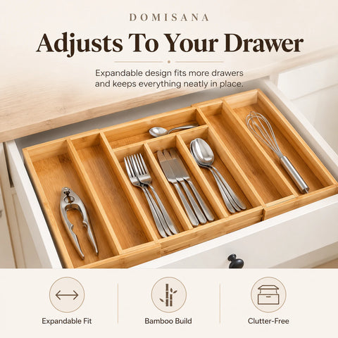 Takumi Bamboo Flatware Drawer Organizer