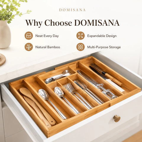 Takumi Bamboo Flatware Drawer Organizer