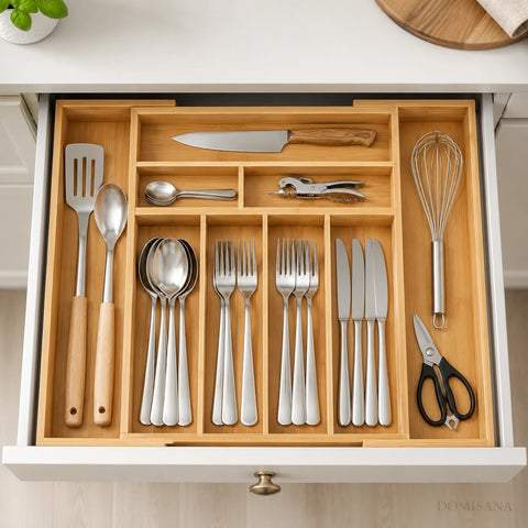 Takumi Bamboo Flatware Drawer Organizer