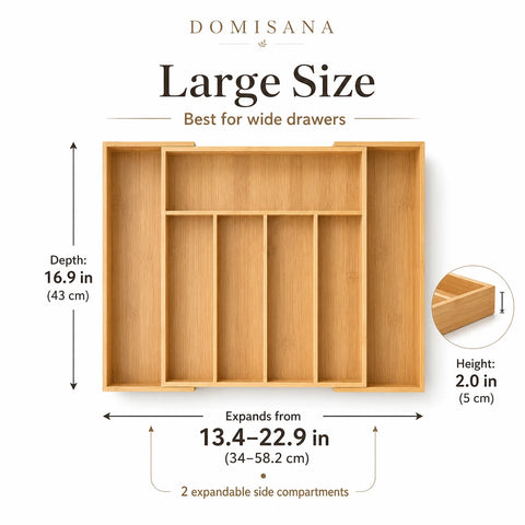 Takumi Bamboo Flatware Drawer Organizer