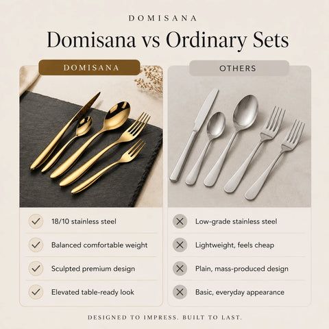 Valente Gold Silverware Set – Brushed Flatware