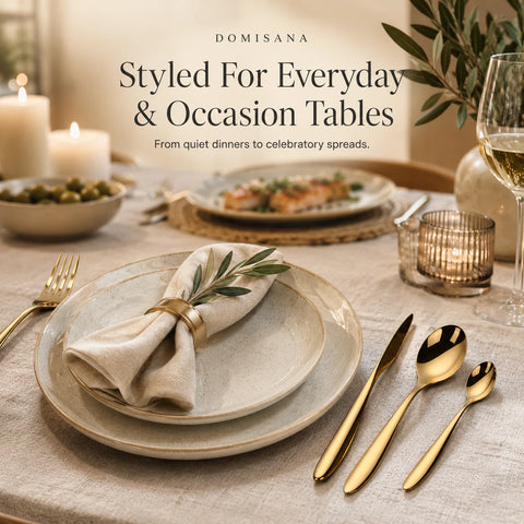 Valente Gold Silverware Set – Brushed Flatware