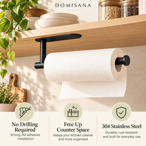 No-Drill Under-Shelf Paper Towel Holder