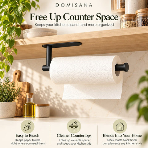 No-Drill Under-Shelf Paper Towel Holder