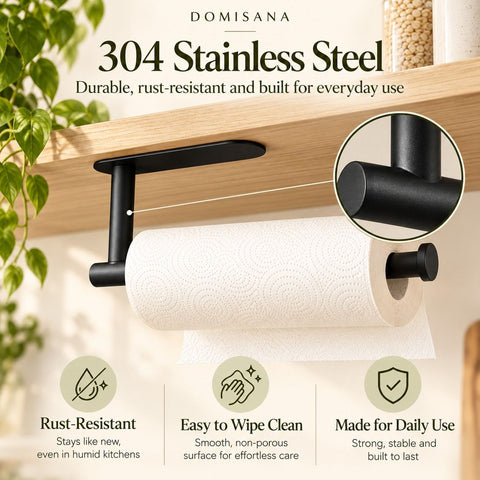 No-Drill Under-Shelf Paper Towel Holder