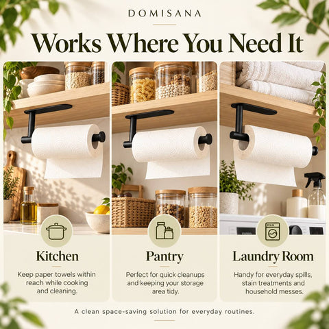No-Drill Under-Shelf Paper Towel Holder