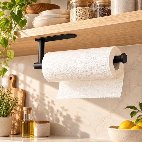 No-Drill Under-Shelf Paper Towel Holder