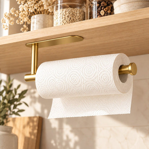 No-Drill Under-Shelf Paper Towel Holder