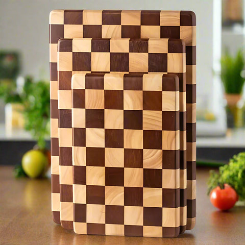 Acacia Chess Pattern Cutting Board