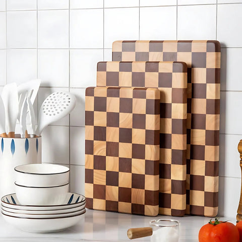 Acacia Chess Pattern Cutting Board