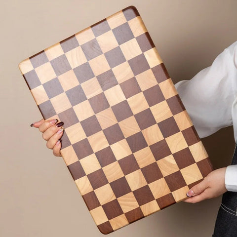 Acacia Chess Pattern Cutting Board