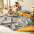 Chevron Pattern Cotton Gauze Jacquard Quilt 1