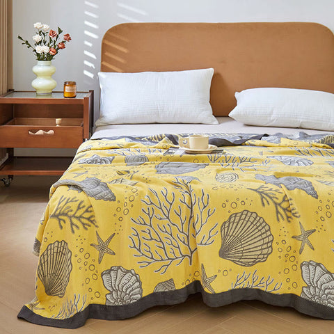 Coral Marine Plants Breathable Reversible Quilt 0