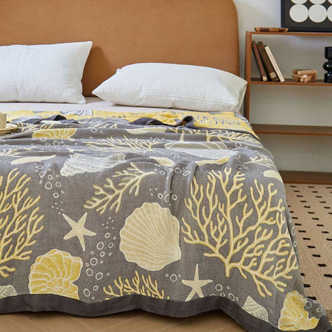 Coral Marine Plants Breathable Reversible Quilt 2