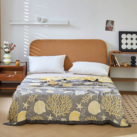 Coral Marine Plants Breathable Reversible Quilt 4