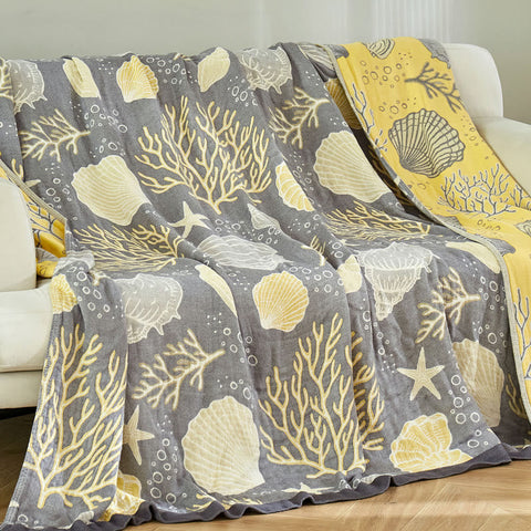 Coral Marine Plants Breathable Reversible Quilt 5