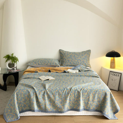 Cotton Elegant Floral Soft Gauze Quilt 2