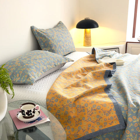 Cotton Elegant Floral Soft Gauze Quilt 7