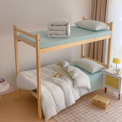 Cotton Minimalist Striped Dorm Bedding Set