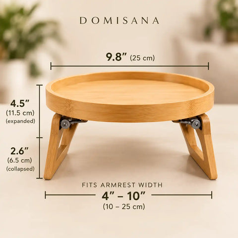 Clip-On Bamboo Sofa Arm Tray