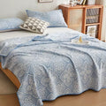 Elegant Floral Cotton Double Layer Gauze Reversible Quilt 2