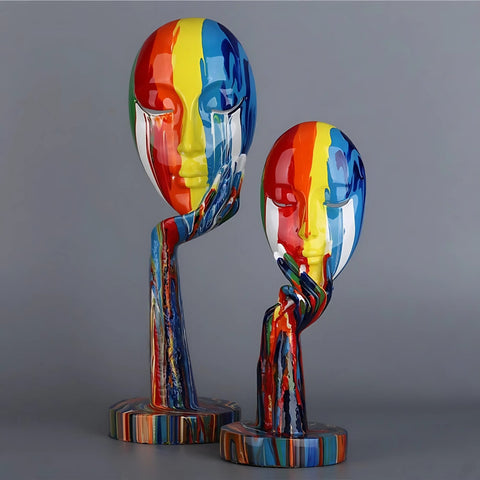 Female Thinker Colorful Art Sculpture 1