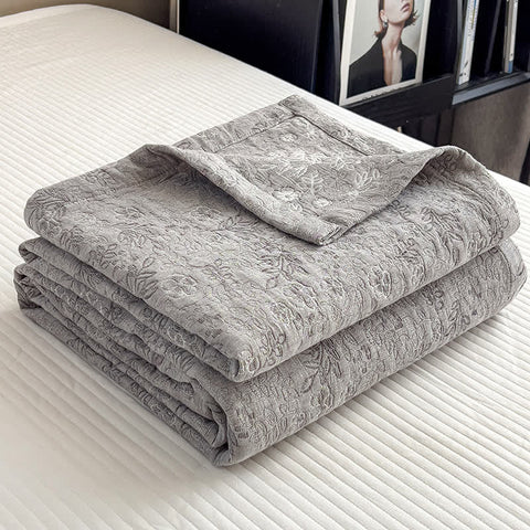 Floral Leaf Print Cotton Muslin Quilt 7