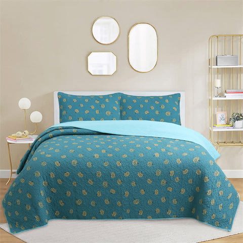 Fresh Orange Print Cotton Quilt 7