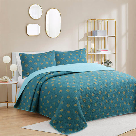 Fresh Orange Print Cotton Quilt 8