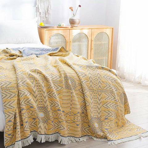 Geometric Pattern Soft Cotton Reversible Quilt 1