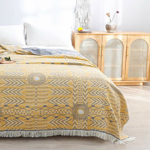 Geometric Pattern Soft Cotton Reversible Quilt 2