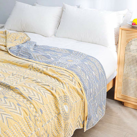 Geometric Pattern Soft Cotton Reversible Quilt 4