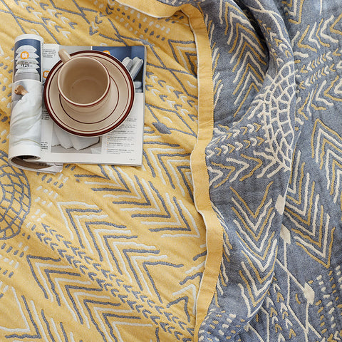 Geometric Pattern Soft Cotton Reversible Quilt 7