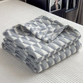 Geometric Triangle Print Cotton Muslin Quilt 6