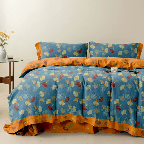Ginkgo Leaf Cotton Bedding Set(4PCS)