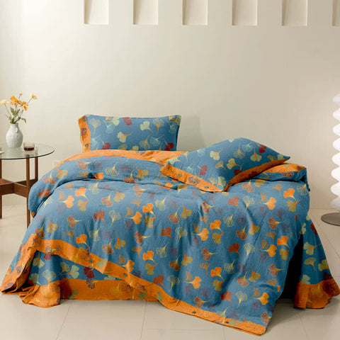 Ginkgo Leaf Cotton Bedding Set(4PCS)