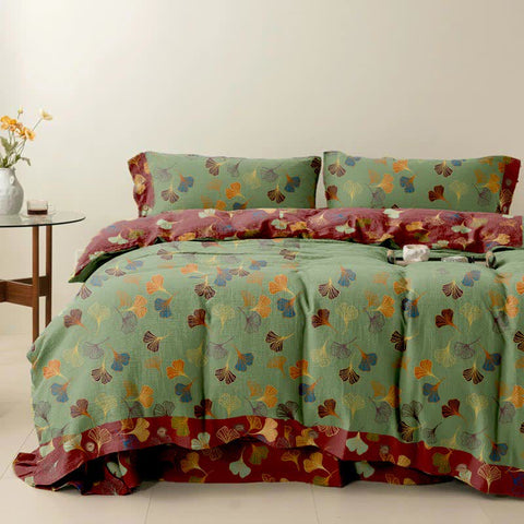 Ginkgo Leaf Cotton Bedding Set(4PCS)