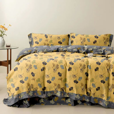 Ginkgo Leaf Cotton Bedding Set(4PCS)