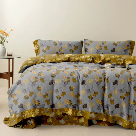Ginkgo Leaf Cotton Bedding Set(4PCS)