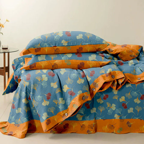 Ginkgo Leaf Cotton Bedding Set(4PCS)