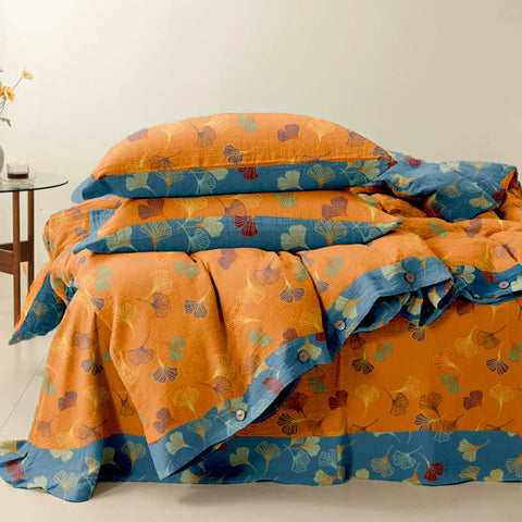 Ginkgo Leaf Cotton Bedding Set(4PCS)