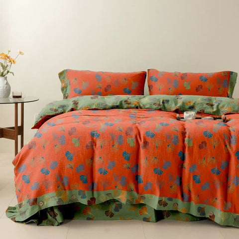 Ginkgo Leaf Cotton Bedding Set(4PCS)