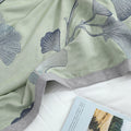 Ginkgo Leaf Cotton Gauze Reversible Quilt 6