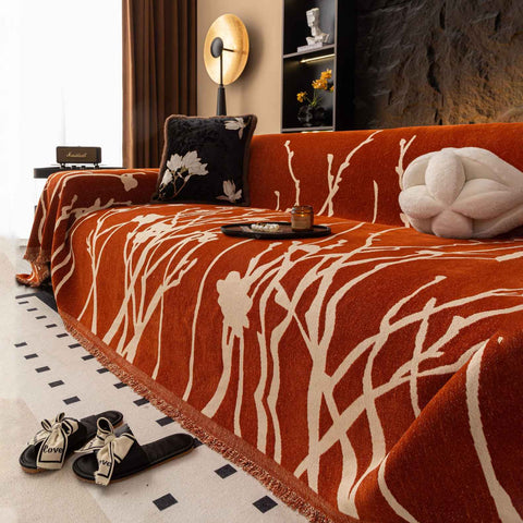 Pet & Kid Friendly Couch Cover - Anti-Scratch Dried Branch Pattern