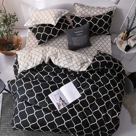 Duvet Cover & Pillowcases Set - Reversible Bedding