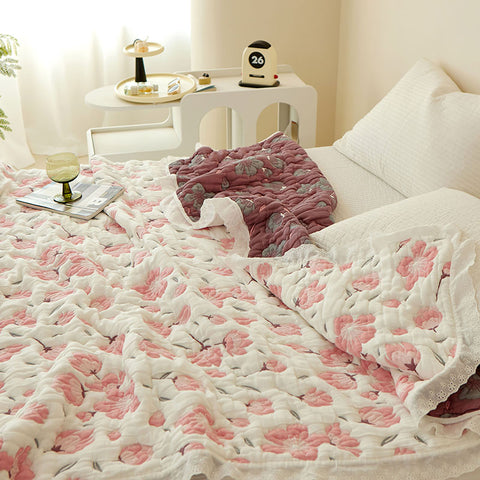 Cherry Blossom Bamboo Fiber Luxury Quilt