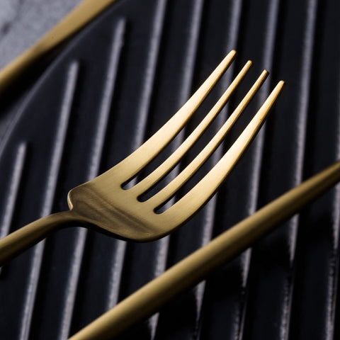 Matte Gold Silverware Set - 18/10 Stainless Steel Flatware