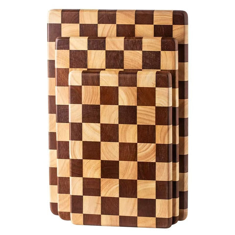 Wooden Cutting Board - Chess Pattern