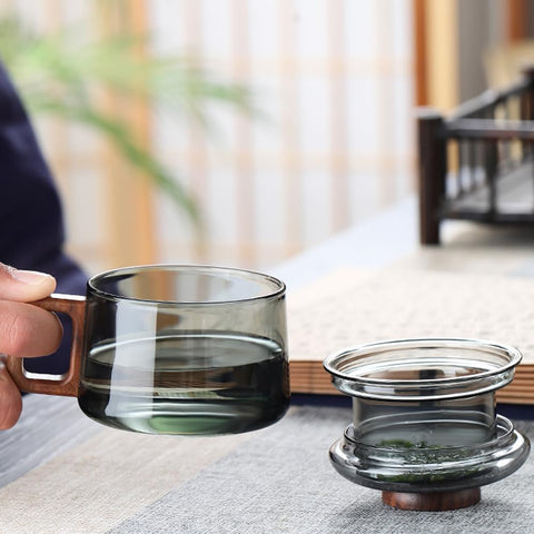 Borosilicate Glass Tea Infuser Mug
